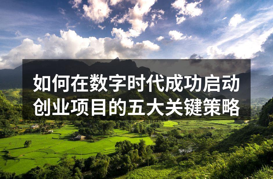如何在数字时代成功启动创业项目的五大关键策略